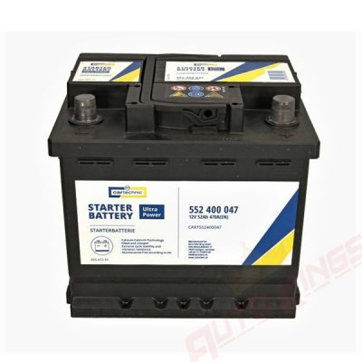 CARTECHNIC 12V 52Ah 470A R+ ULTRA POWER